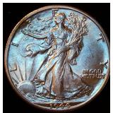 Uncirculated 1944 Walking Liberty Half Dollar, Original Surfaces, Full Mint Luster