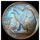 Uncirculated 1943 Walking Liberty Toner, Original Bank Roll, High Grade & Beautiful