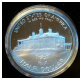 Proof 1982 Washington 250th Anniv Silver Half Dollar in Sealed Capsule