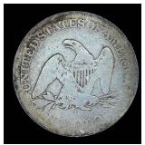1865 S Liberty Seated Half Dollar - Old Cleaning