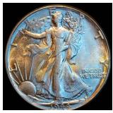 AU 1944 Walking Liberty Half Dollar, Near Full Luster