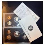 1996 & 1997 Silver Proof Sets w/Sleeves & COAs, just shy of 1.25oz ASW