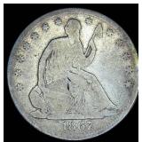 Better Date 1867 Seated Half Dollar - Details