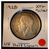 1928 XF+ Great Britain Silver Half Crown