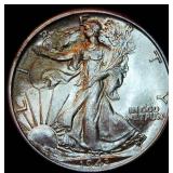 Uncirculated 1943 Walking Liberty Toner, Original Bank Roll, High Grade & Beautiful