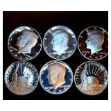 Collection of (6) Proof Clad Half Dollars
