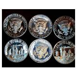 Collection of (6) Proof Clad Half Dollars