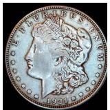 XF+ 1921 D Morgan Silver Dollar, Original Surfaces