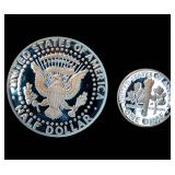 2019-S Silver Proof Half Dollar & 2000-S Silver Proof Dime, both .999 Fine