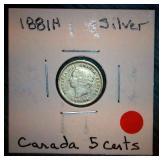 1881 H Canada Silver Nickel