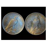 XF 1922 & 1922 D Silver Peace Dollars, Original Surfaces