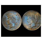 XF 1922 & 1922 D Silver Peace Dollars, Original Surfaces