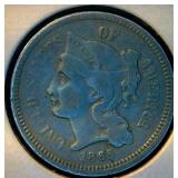 1865 3 Cent Nickel F+