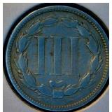 1865 3 Cent Nickel F+