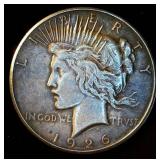 XF+ 1926-S Silver Peace Dollar, appears to be retoned
