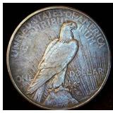 XF+ 1926-S Silver Peace Dollar, appears to be retoned