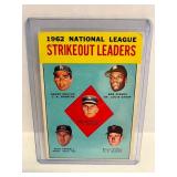 1963 Topps NL Strikeout Leaders - Drysdale/Koufax/Gibson/Farrell