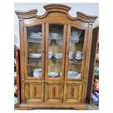Wood China Hutch with Glass Doors and Storage Drawers - china not inc
