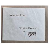 Lenore Beran Signed Collector Print "Flutist Dream" 144/1000 Framed 29.5x29"