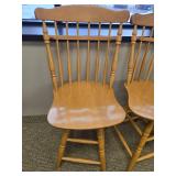 Set of 3 Wooden Spindle Back Counter-Height Chairs
