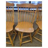 Set of 3 Wooden Spindle Back Counter-Height Chairs