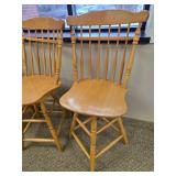 Set of 3 Wooden Spindle Back Counter-Height Chairs
