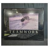Framed "Teamwork" Motivational Poster 24x30 Rowing Crew