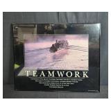 Framed "Teamwork" Motivational Poster 24x30 Rowing Crew