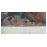 Framed Signed Canvas Print of Women in Village Market by Vizkeleti Witman