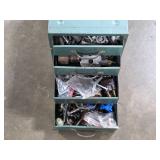 Vintage Wards Master Quality Metal Parts Cabinet with Hardware, Art Supplies and Brushes