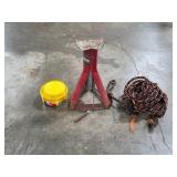 Group of Lawn and Garage Tools with Floor Mop and Car Wax