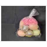 Easter Decor Lot with Bunny Figurines, Decorative Eggs, and MDF Plaque