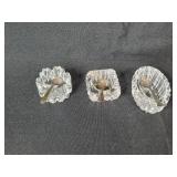 Collection of Sterling Silver Salt Spoons and Cambridge Crystal Salt Cellars - some with lids