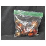 Brass Bell, Holiday Decor Lot with Acorn Figures, and Illuminated Winter Scene