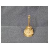 Brass Bell, Holiday Decor Lot with Acorn Figures, and Illuminated Winter Scene