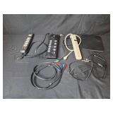 Lot of Power Strips and Antennacraft Flat Indoor TV Antenna with Cables