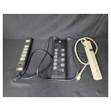 Lot of Power Strips and Antennacraft Flat Indoor TV Antenna with Cables