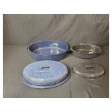 KitchenAid 5-Speed Hand Mixer with Box and 2 Granite Ware Roasting Pan Sets