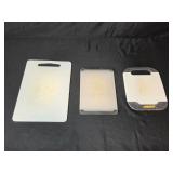 Set of 5 Cutting Boards Wood and Plastic Assorted Sizes