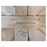 Household Organizer Lot with Longaberger Basket, Totes, Table Runners, and Storage Bins