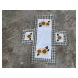 Household Organizer Lot with Longaberger Basket, Totes, Table Runners, and Storage Bins