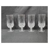 Set of 4 Crystal Stemmed Glasses with Matching Lidded Candy Dish