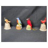 Bird Themed Collectibles Lot: Feathered Friends Figurines, Leften China Bell, Wildlife Ashtrays