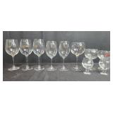 Assorted Wine and Beer Glass Set Featuring Vineyard and Brewery Logos