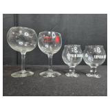 Assorted Wine and Beer Glass Set Featuring Vineyard and Brewery Logos