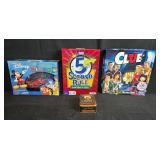 Board Game and Card Game Lot: Clue, 5 Second Rule, Disney DVD Bingo, Jack Daniel