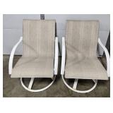 Pair of Swivel Patio Chairs with White Metal Frames