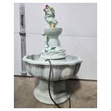 Child Garden Fountain with Pump and Decorative Accents - untested