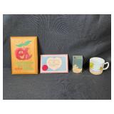 Vintage Kitchen and Decor Collection with Mini Graters, Avon Bath Foam, Mugs, and Plaques