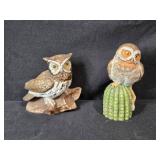 Wildlife Collector Lot: Owl Figurines, Decorative Plates, and Glass Mugs